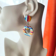 Load image into Gallery viewer, Rainbows, Circles and Butterflies Earrings
