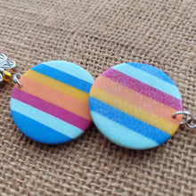 Load image into Gallery viewer, Rainbow Stripes a Flutter Earrings
